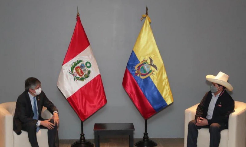Guillermo Lasso, primer jefe de Estado en reunirse con Pedro Castillo / Foto: cortesía Presidencia