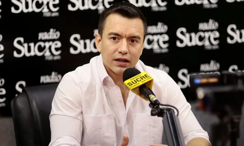 El presidente Daniel Noboa fue entrevistado en radio Sucre / Foto: cortesía Presidencia