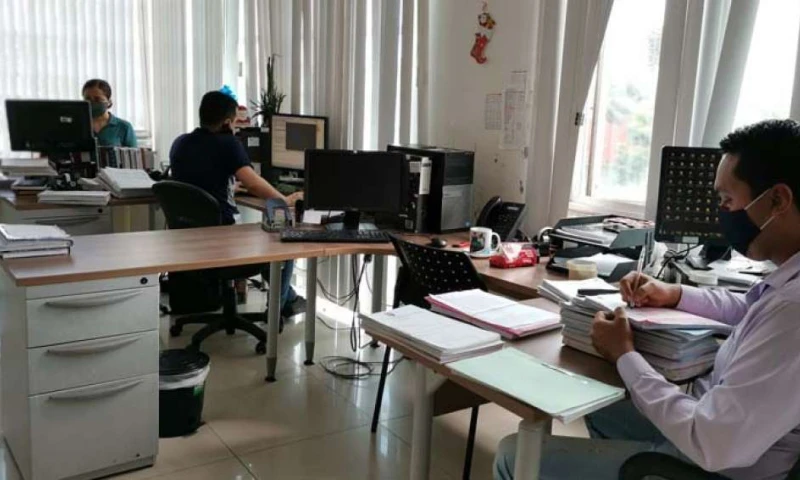 Servidores respetan medidas de bioseguridad y distanciamiento. Consejo de la Judicatura