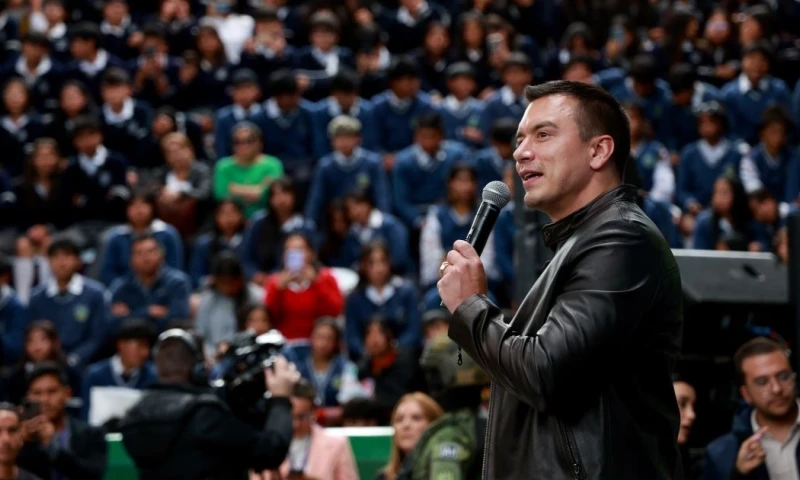 El presidente Daniel Noboa estuvo ayer en Cayambe / Foto: cortesía Presidencia