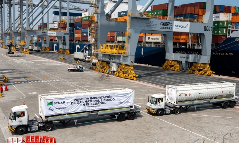 La primera importación de gas natural llegó al país / Foto: cortesía Juan Carlos Bermeo