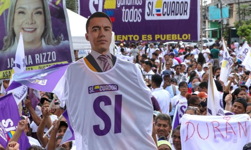 El partido oficialista ADN, cerró su campaña con dos actos principales en las ciudades de Guayaquil y Machala / Foto: EFE