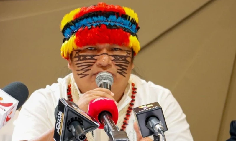 El líder indígena expresó su respaldo a quienes "se encuentran movilizados en todo el territorio nacional" / Foto: cortesía Conaie