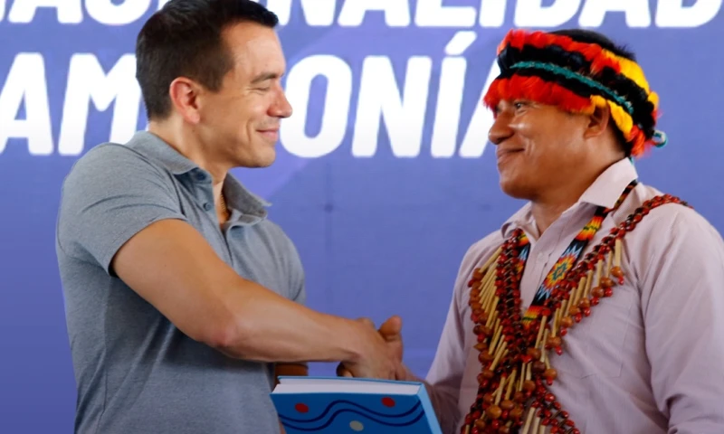 Noboa habló de construir una paz duradera también en esos territorios / Foto: cortesía Presidencia