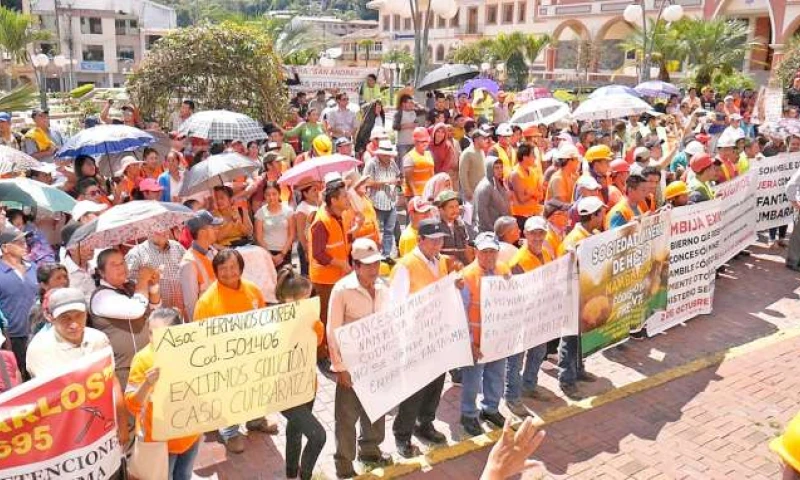 MARCHA. Los manifestantes solicitan al Gobierno un manifiesto oficial. Foto: La Hora