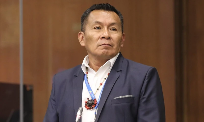 Celestino Wisum, asambleísta de Morona Santiago, fue el ponente del informe / Foto: cortesía Celestino Wisum