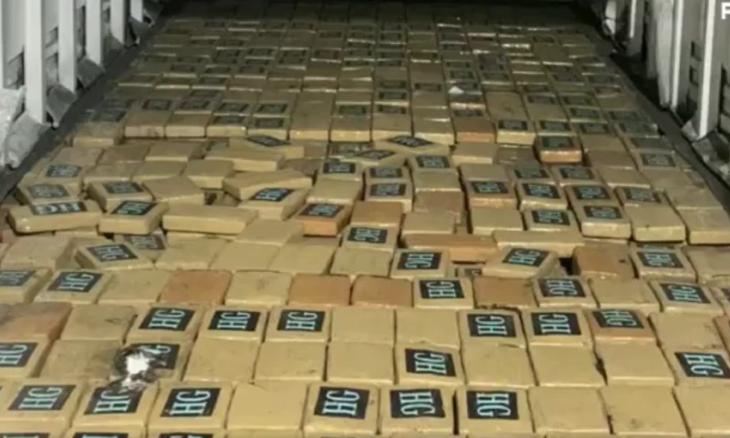 Los agentes antidrogas registrar un camión en la vía Panamericana, en el que encontraron un compartimiento oculto en el piso / Foto: cortesía Policía Nacional