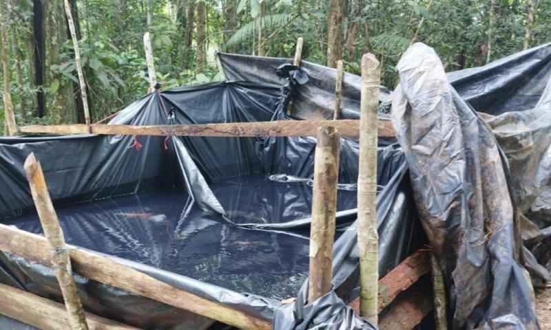 Cada piscina contenía aproximadamente 5000 litros del combustible / Foto: cortesía Ejército 