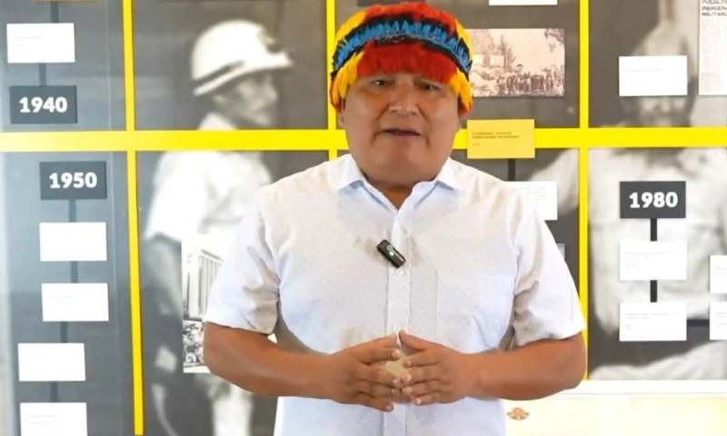 El presidente de la Conaie, Marlon Vargas, anunció el fin del paro / Foto: cortesía Conaie