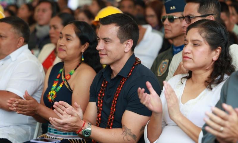 El presidente Daniel Noboa estuvo el 29 de enero en Napo / Foto: cortesía Presidencia