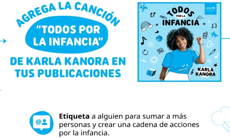 Kanora hace un llamamiento a quelas personas tomen acciones para contribuir al bienestar de la niñez y la adolescencia / Foto: cortesía Unicef Ecuador