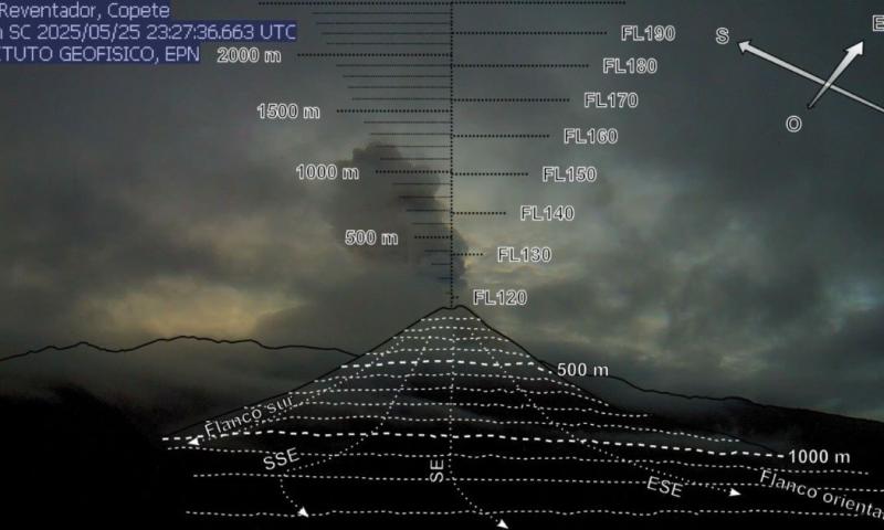 El centro de monitoreo Washington VAAC reportó pequeñas exhalaciones con trazas de gas y ceniza / Foto: cortesía Instituto Geofísico