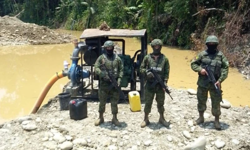 Napo está enfrentando una grave crisis ambiental debido a la minería ilegal / Foto: cortesía Ejército Ecuartoriano