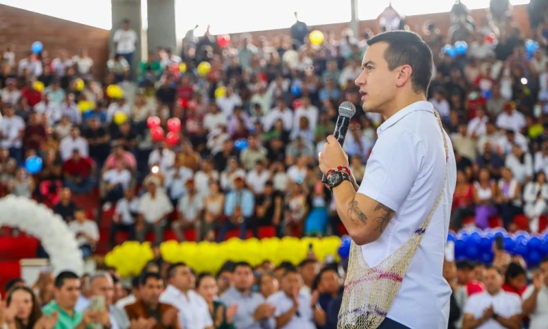 El presidente Daniel Noboa estuvo ayer en Tena / Foto: cortesía Presidencia