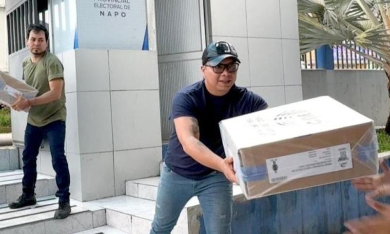 Napo fue una de las primeras provincias en recibir los paquetes electorales / Foto: cortesía CNE