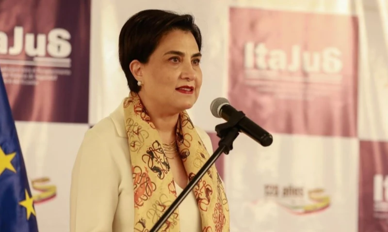 La canciller Gabriela Sommerfeld inauguró el seminario internacional / Foto: cortesía Cancillería