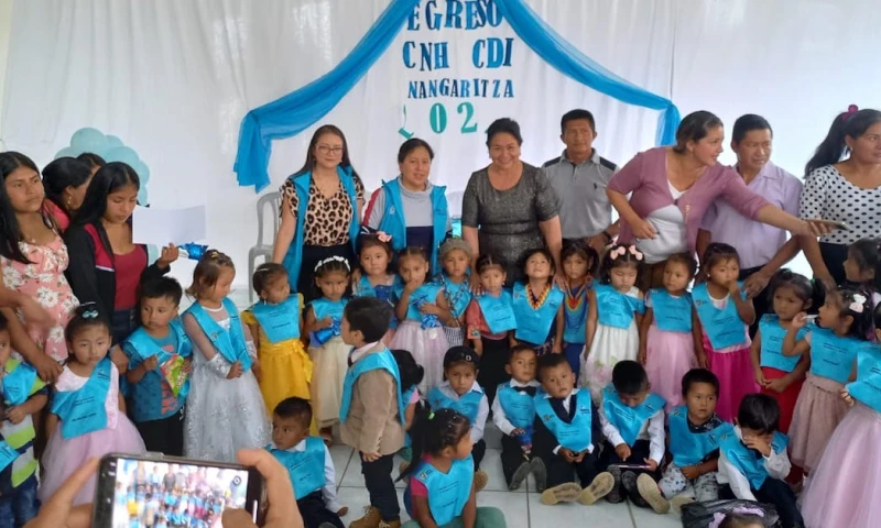 Un total de 67 niños del Centro de Desarrollo Infantil (CDI) del cantón Nangaritza, provincia de Zamora Chinchipe, egresaron / Foto: cortesía MIES