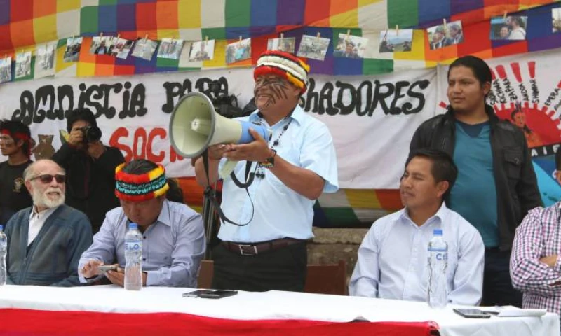 La Conaie reunida en el sur de Quito el pasado 10 de diciembre de 2017. Foto: Expreso