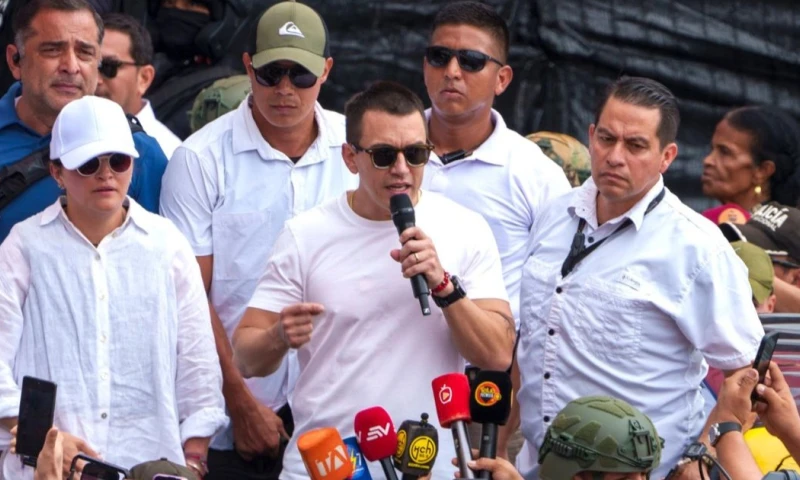 Daniel Noboa tuvo un acto público en la provincia de Cotopaxi / Foto: EFE