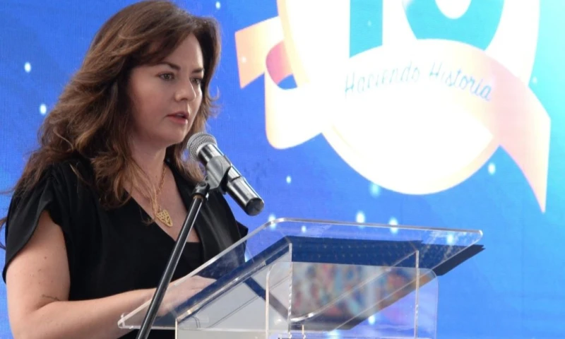 Rebeca Illescas, viceministra de Minas, participó en el evento '10 años de Lundin Gold' / Foto: cortesía Lundin Gold