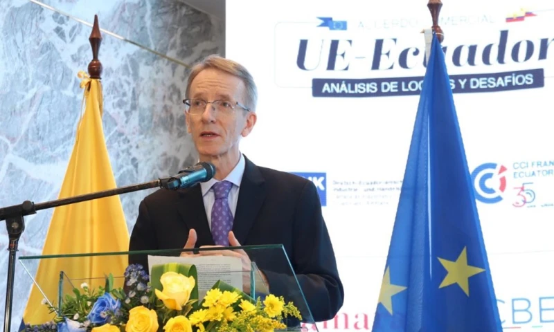 "Esta diversidad es lo que hace que la cooperación entre Francia y Ecuador sea tan provechosa" resaltó el embajador de Francia, Philippe Létrilliart / Foto: cortesía Cámara de Comercio Franco-Ecuatoriana