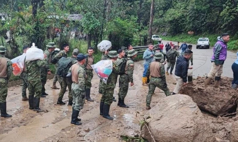 Desde el pasado lunes se habían registrado 66 eventos adversos por lluvias / Foto: cortesía Ejército ecuatoriano
