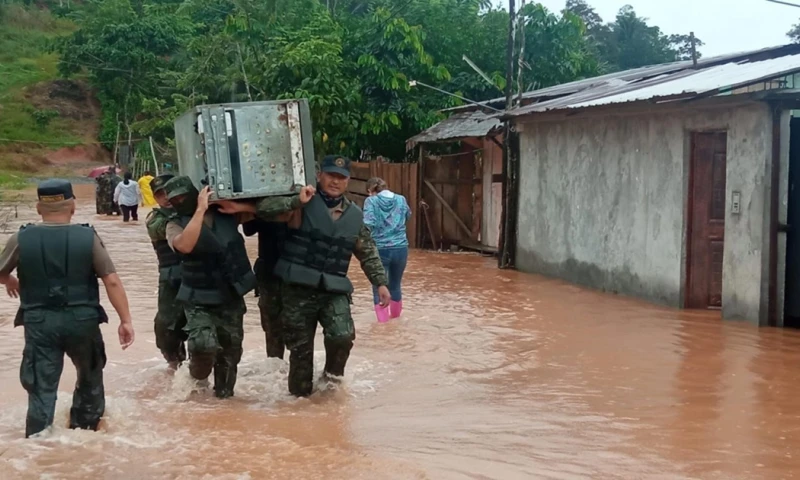 El INAHMI anunció la continuación de las lluvias en la región amazónica / Foto: cortesía Ejército 