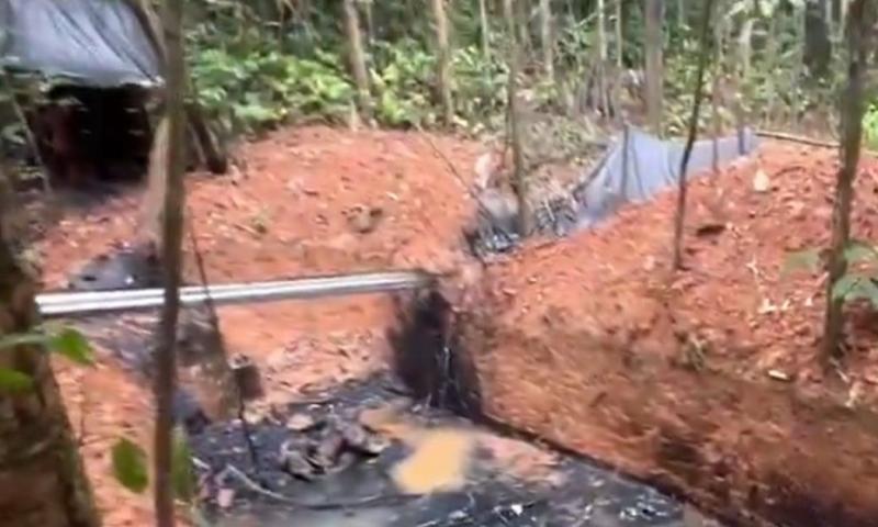 Las investigaciones preliminares estiman que esta operación ilegal generaba hasta $ 80.000 semanales / Foto: cortesía Ejército ecuatoriano