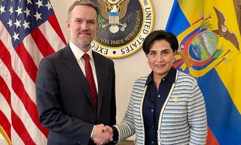  La canciller Gabriela Sommerfeld dialogó con Jamieson Greer, representante comercial de EE.UU. (USTR) / Foto: cortesía Cancillería 