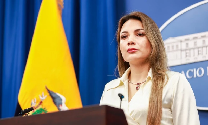 Carolina Jaramillo brindó una rueda de prensa en Carondelet / Foto: cortesía Presidencia