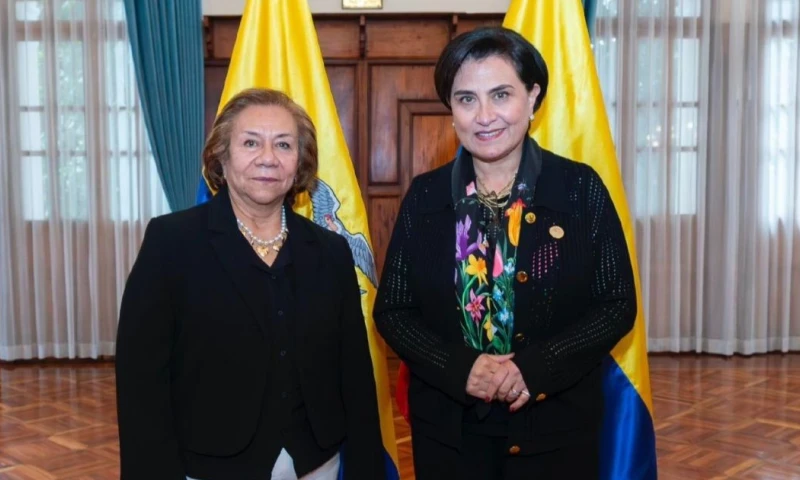 Las cancilleres de Ecuador, Gabriela Sommerfeld, y de Colombia, Rosa Yolanda Villavicencio, se reunieron / Foto: cortesía Cancillería