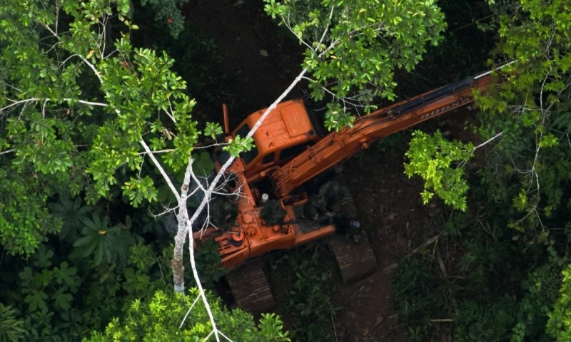 En el caso del río Jatunyacu se contabilizaron 502 hectáreas perdidas a causa de la minería / Foto: cortesía Ejército ecuatoriano