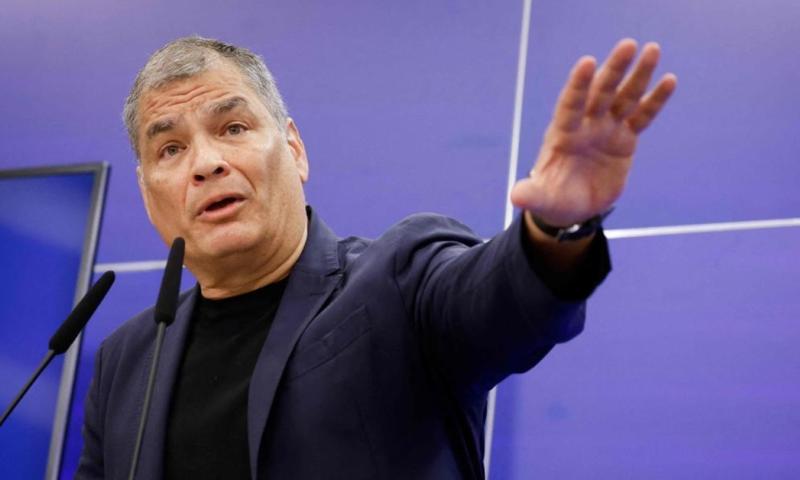 Rafael Correa estuvo en el Parlamento Europeo, donde solicitó sanciones para Ecuador / Foto: cortesía