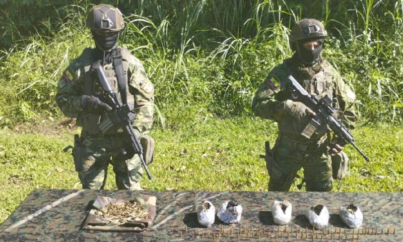 El hallazgo se realizó en el sector Real Villanueva, cerca al río San Miguel/ Foto: cortesía FF.AA