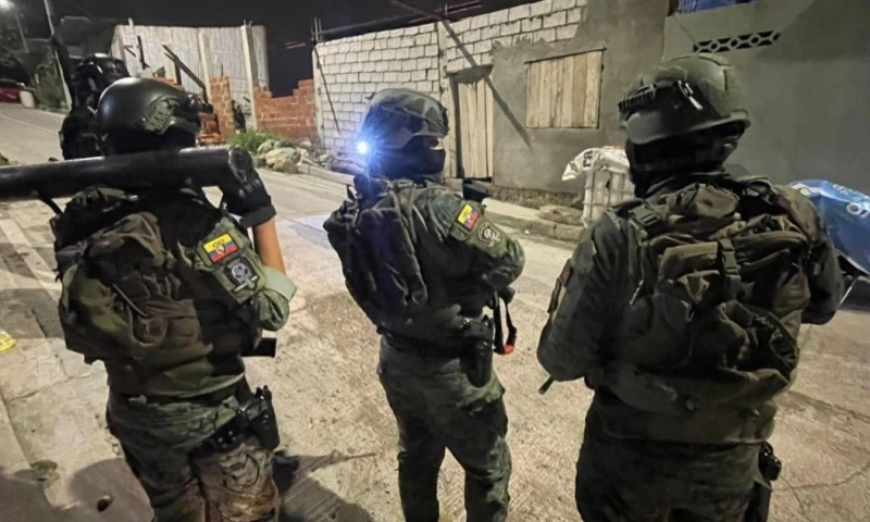 Los 11 adultos fueron detenidos por los delitos de tenencia ilegal de armas y tráfico de drogas / Foto: cortesía Ministerio de Defensa 