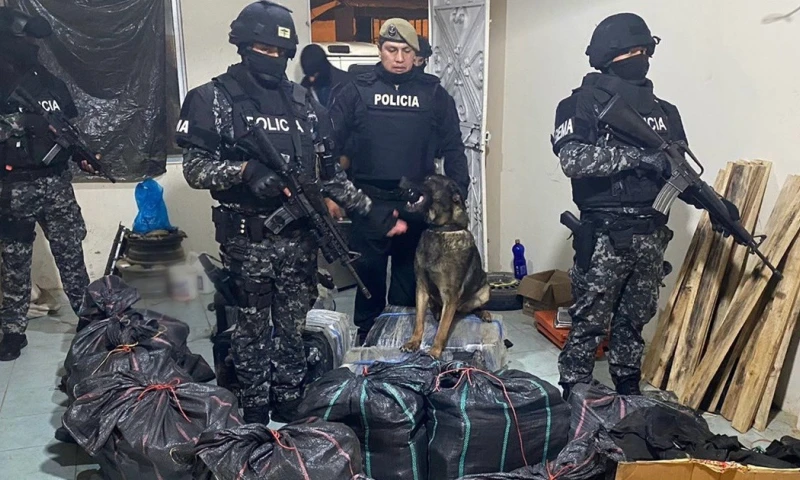 En la madrugada de hoy, la policía realizó allanamientos en el sector El Fortín de Guayaquil / Foto: cortesía Policía 