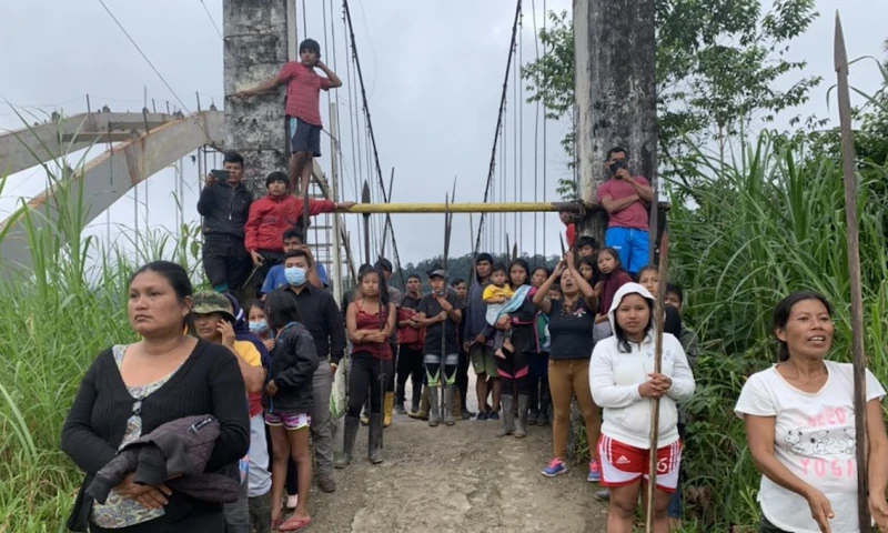 Protestas en la comunidad de Tzawata contra minera / Foto: cortesía Confeniae