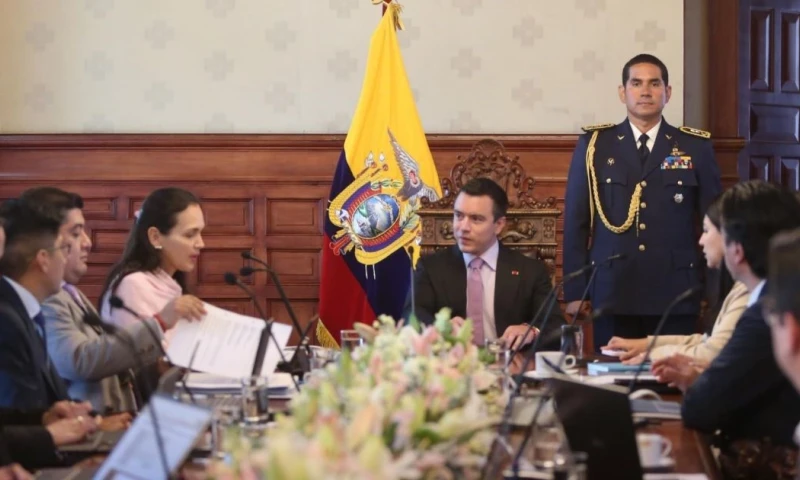 El presidente Daniel Noboa dirigió la reunión del directorio de Celec / Foto: cortesía Ministerio de Energía y Minas