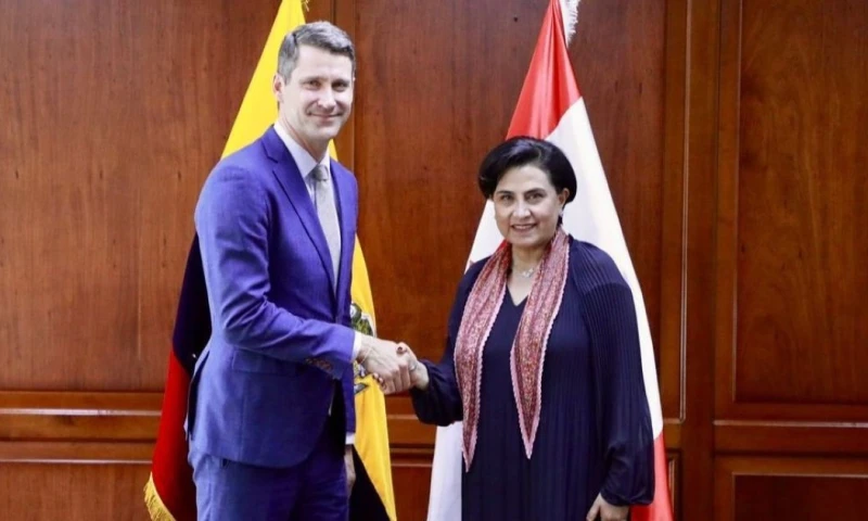 La canciller Gabriela Sommerfeld se reunió con el embajador de Canadá, Craig Kowalik / Foto: cortesía Cancillería