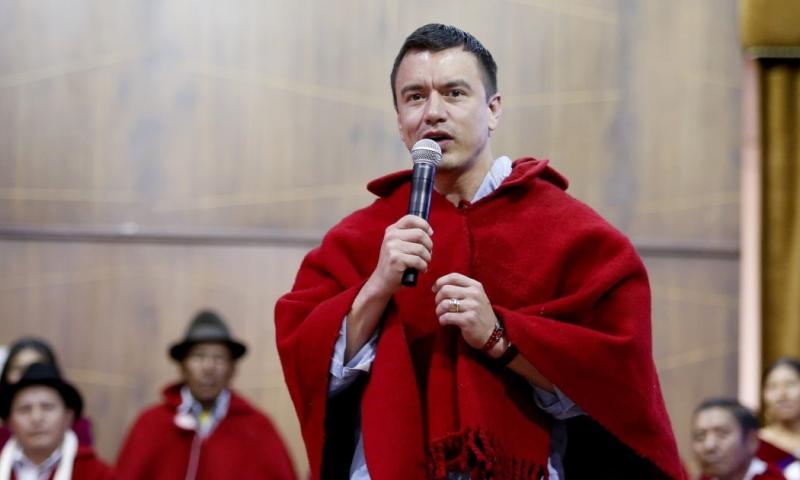 El presidente Daniel Noboa estuvo ayer en Ambato / Foto: cortesía Presidencia