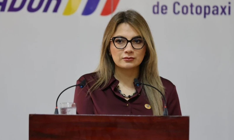 Carolina Jaramillo brindó su rueda de prensa semanal desde la Gobernación de Cotopaxi / Foto: cortesía Presidencia