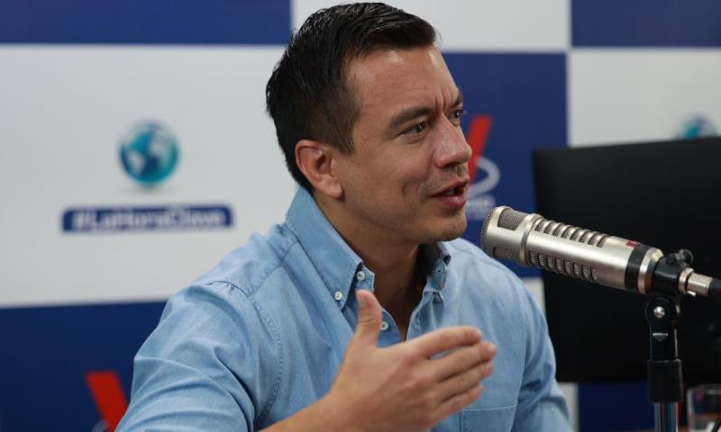 El presidente Daniel Noboa fue entrevistado hoy en W Radio de Cuenca / Foto: cortesía Presidencia