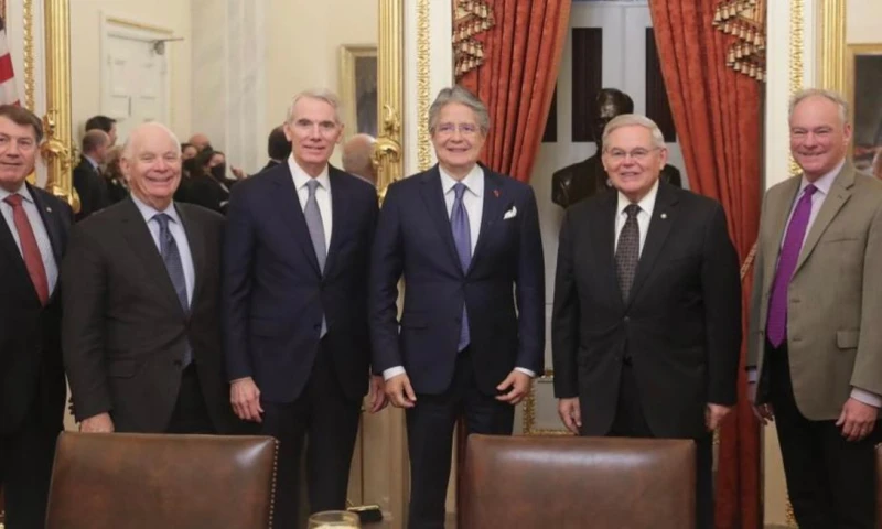 El presidente Lasso se reunió con los senadores Robert Menéndez, James Risch, Tim Kaine y Marco Rubio / Foto: cortesía Secretaría General de Comunicación de la Presidencia