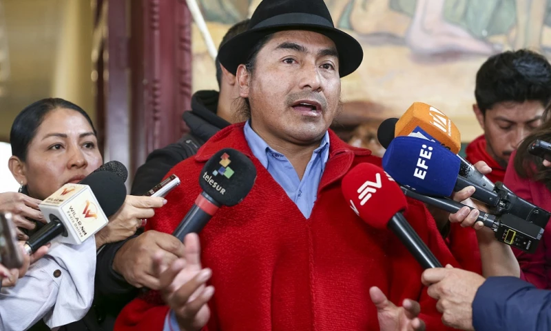 Iza anunció plantones tanto delante de la sede del máximo tribunal de garantías de Ecuador como frente a edificio del Legislativo / Foto: EFE