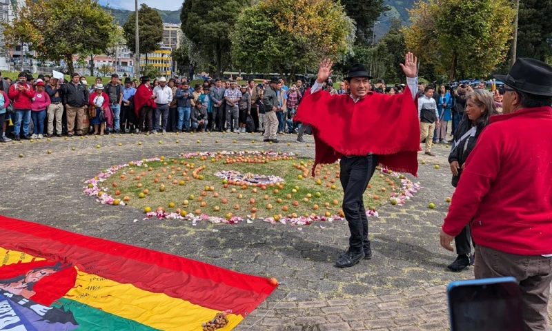 Los manifestantes se declararon defensores del agua y de la vida / Foto: cortesía Conaie