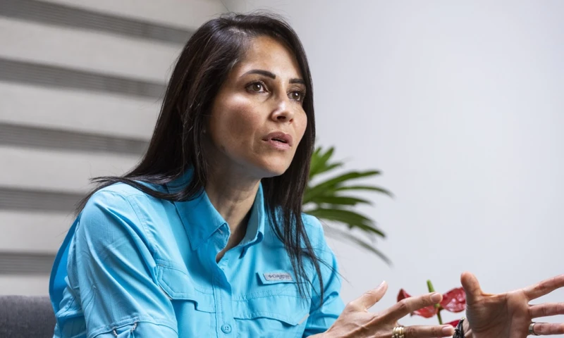 La excandidata presidencial del correísmo fue entrevistada en Ecuavisa./ Foto: cortesía 