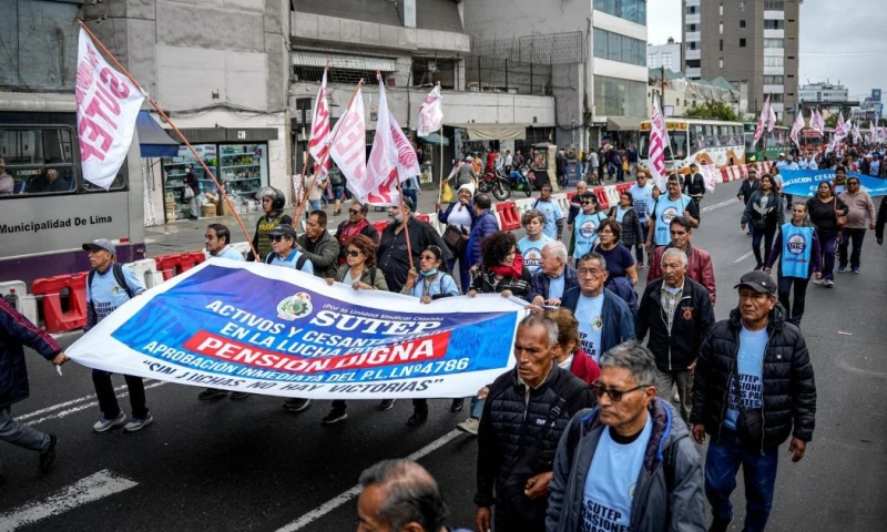 La marcha estuvo formada por profesionales, en su mayoría, de la tercera edad / Foto: EFE
