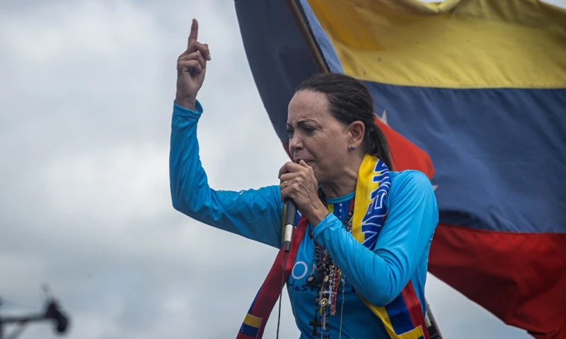 "Ecuador reconoce las firmes demostraciones de la señora Machado en favor de los más altos intereses de su nación, así como su papel destacado en la defensa de la libertad, la justicia y los derechos fundamentales del pueblo venezolano" declaró el mandatario/ Foto: cortesía EFE