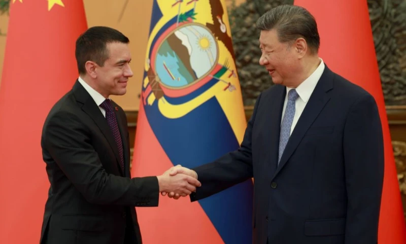 El presidente Daniel Noboa se reunió hoy con su homólogo chino, Xi Jinping / Foto: cortesía Presidencia
