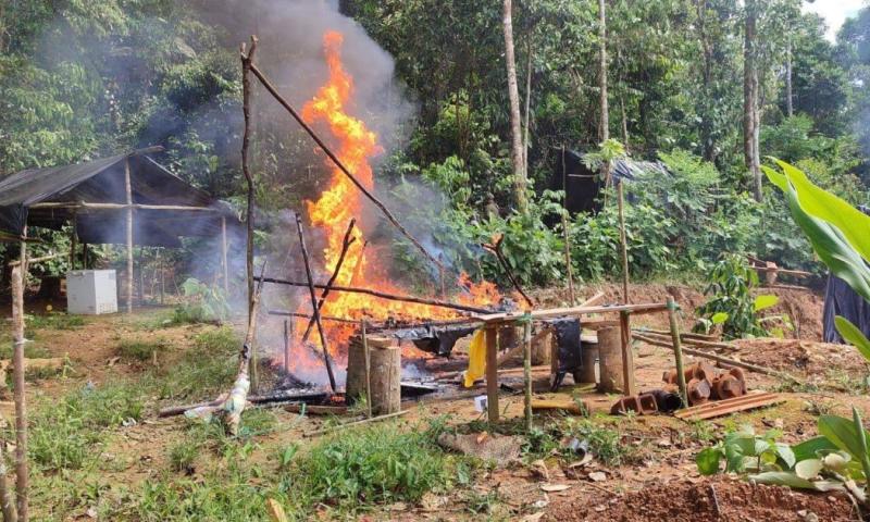 El sector de Alto Punino es uno de los más afectados por la minería ilegal / Foto: cortesía Ejército